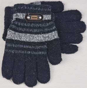 Rękawiczki dwuwarstwowe dziecięce ciepłe w paski