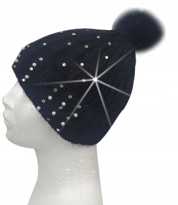 Czapka ocieplana damska zimowa z pomponem ciepła