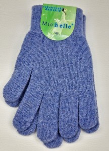 Rękawiczki damskie niebieskie pięciopalczaste