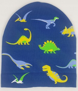 Czapka dziecięca z dinozaurami dzianina bawełniana