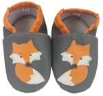 Kapcie Dreptulki ekoskóra popiel aplikacja lisek r. 18-34