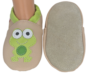 Dreptulki z aplikacją żaba na beżu