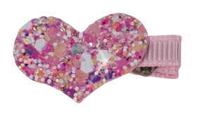 Spinki do włosów, błyszczące z serduszkiem