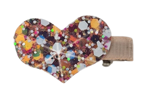 Spinki do włosów, błyszczące z serduszkiem