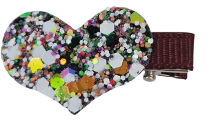 Spinki do włosów, błyszczące z serduszkiem