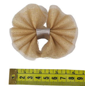 Gumka do włosów z kokardą z błyszczącym/brokatowym tiulem