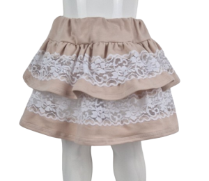 Spódnica bawełniana z falbankami i koronką