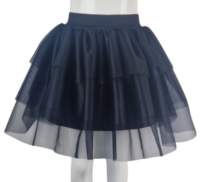 Spódnica szyfonowa czarna trzy falbanki