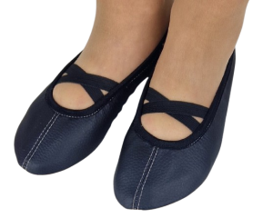 Baletki czarne z gumkami na krzyż