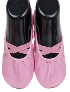 Baletki ekoskóra rożowe gumka na krzyż 