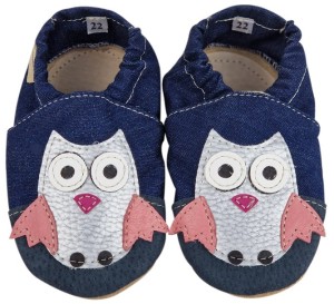 Kapcie Dreptulki jeans granatowy, aplikacja sowa r. 18-34