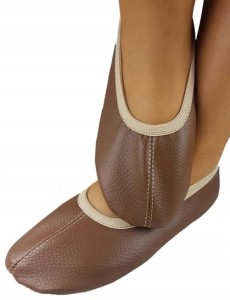 Baletki ekoskóra brązowa zwykłe