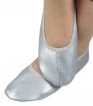 Baletki ekoskóra srebrne zwykłe