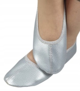 Baletki ekoskóra srebrne zwykłe