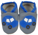 Kapcie Dreptulki ekoskóra popiel aplikacja samochód niebieski r. 18-34