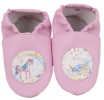 Dreptulki z aplikacją tęczowy jednorożec w kółku na różu