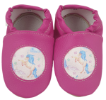 Dreptulki z aplikacją  tęczowy jednorożec w kółku na fuksji