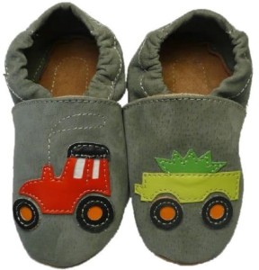 Kapcie Dreptulki skóra welur popiel aplikacja traktor r. 20-34