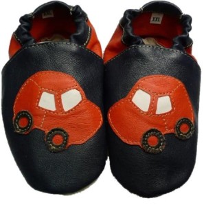 Dreptulki licowe z aplikacją czerwone samochód na granacie