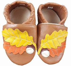 Dreptulki licowe z aplikacją listki jesienne