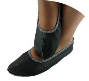 Baletki ekoskóra czarne zwykłe srebrna gumka