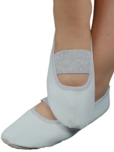 Baletki ekoskóra białe gumka prosta srebrna