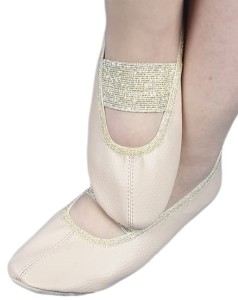 Baletki ekoskóra beż gumka prosta złota