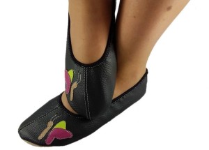 Baletki czarne z motylkiem