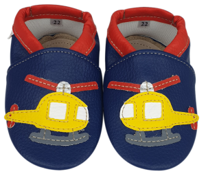 Kapcie Dreptulki ekoskóra granat aplikacja helikopter r. 18-34