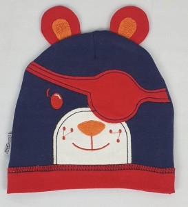 Czapka z uszkami bawełna dzianina wiosna - jesień