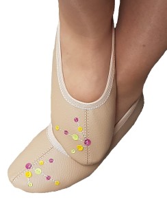 Baletki WYPRZEDAŻ beżowe z kolorowymi kropeczkami Rozmiar 37 