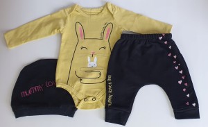 Komplet dziecięcy z króliczkami R. 62, 68, 74, 80