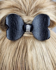 Gumka do włosów z czarną kokardą