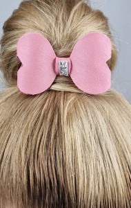 Gumka do włosów z różową kokardą  
